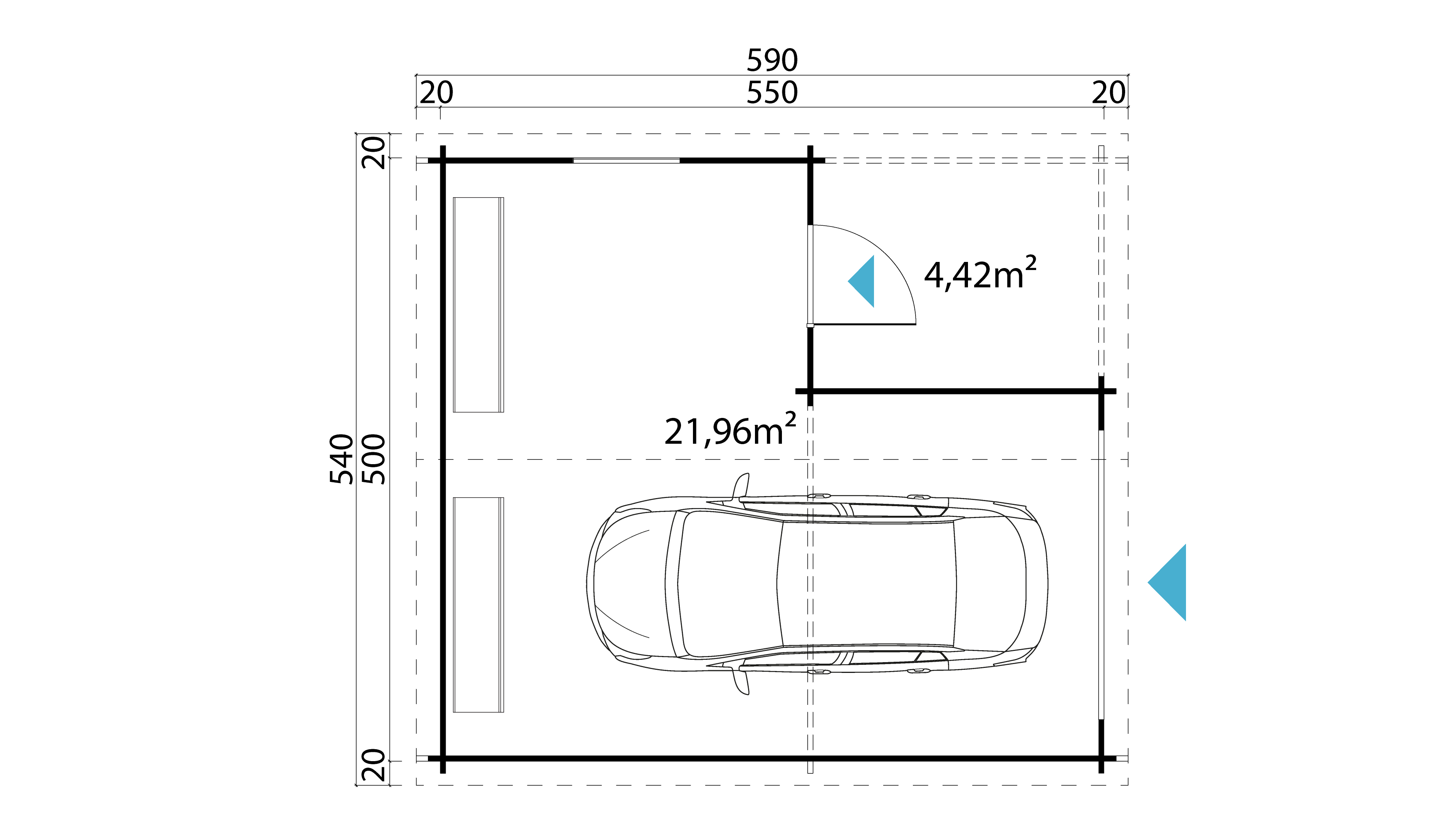 lichtgrau Lasita Maja Garage ohne Nevis Tor