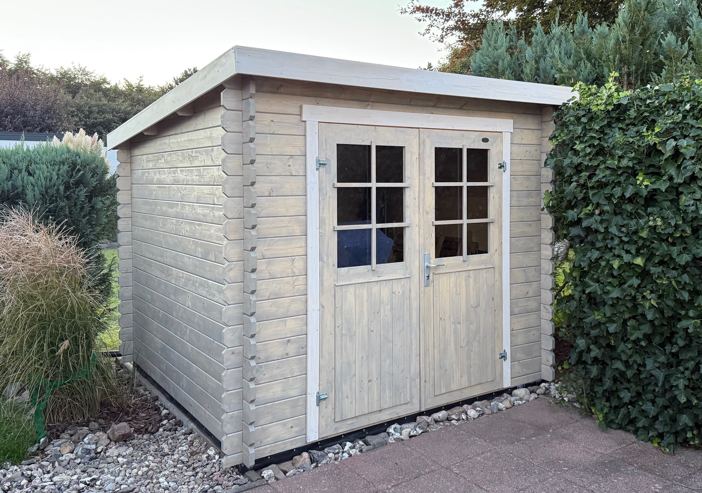 Gartenhaus Indi 230 silbergrau