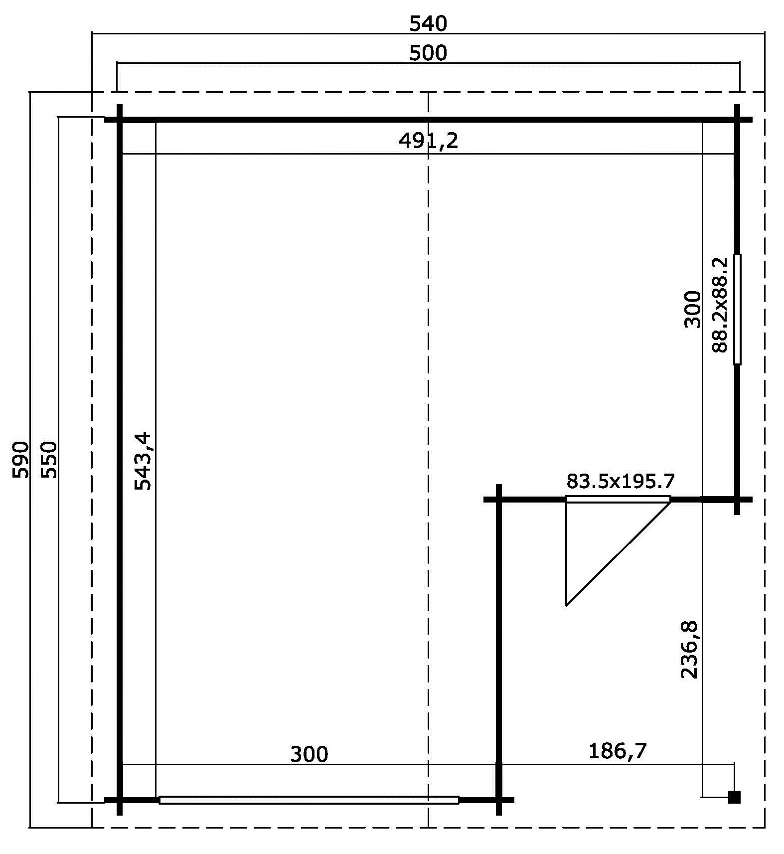 Garage Lasita Maja Nevis mit Schwingtor gletschergrün