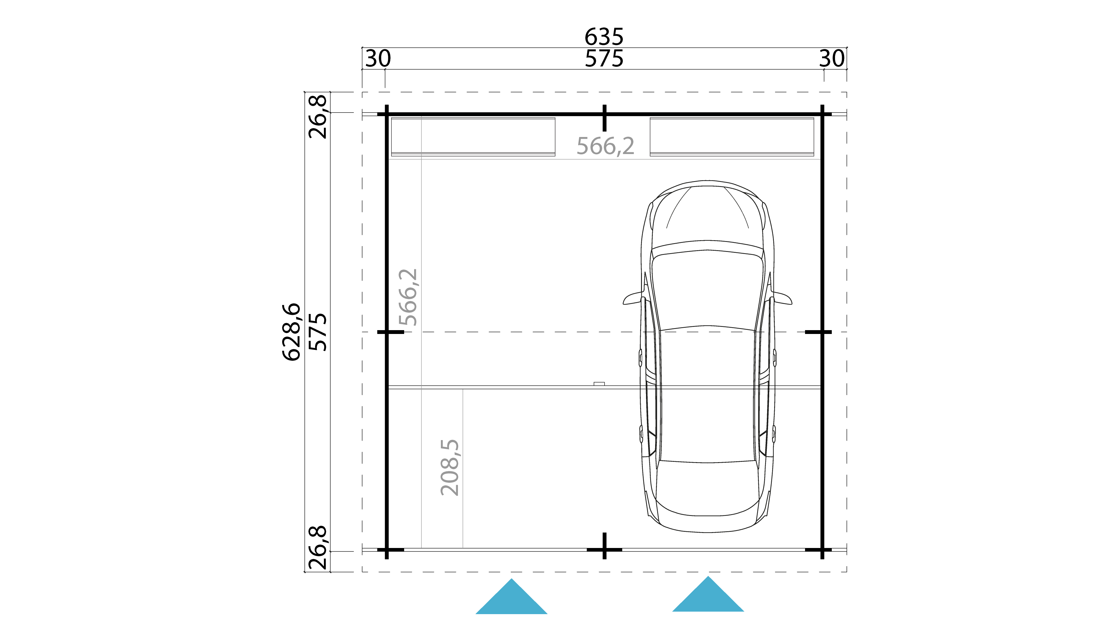 unbehandelt Garage Tor Maja Falkland ohne Lasita