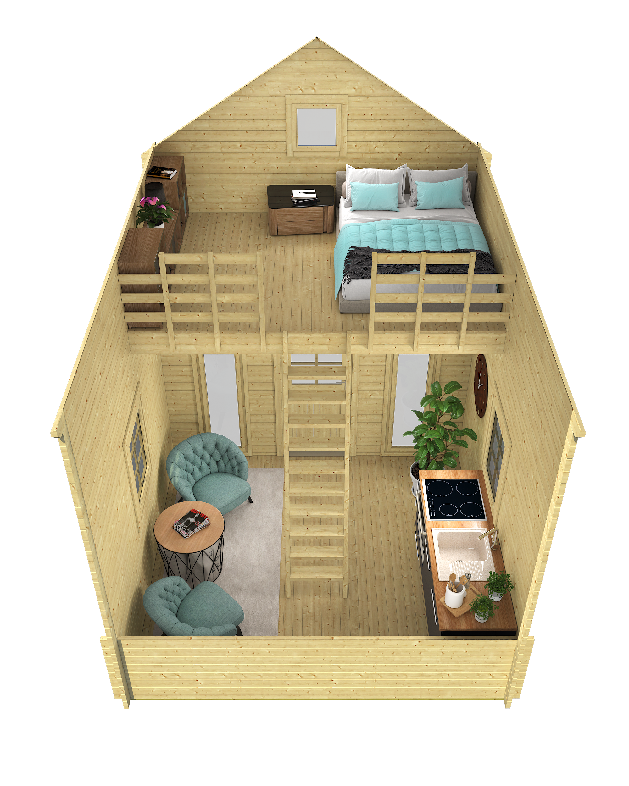 Bunkie Alberta mit Schlafboden