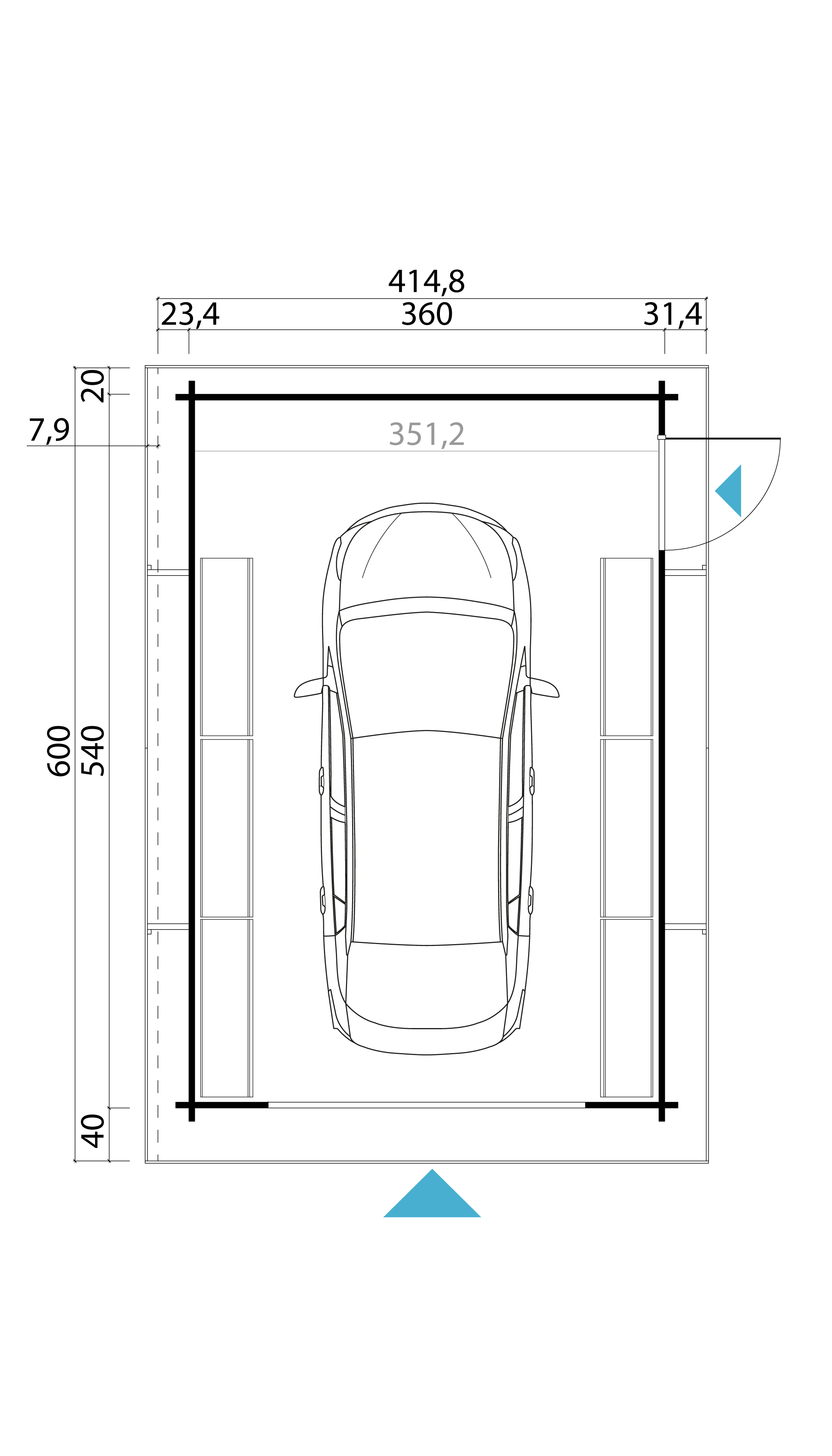 Garage Lasita Maja Canberra ohne Tor gletschergrün